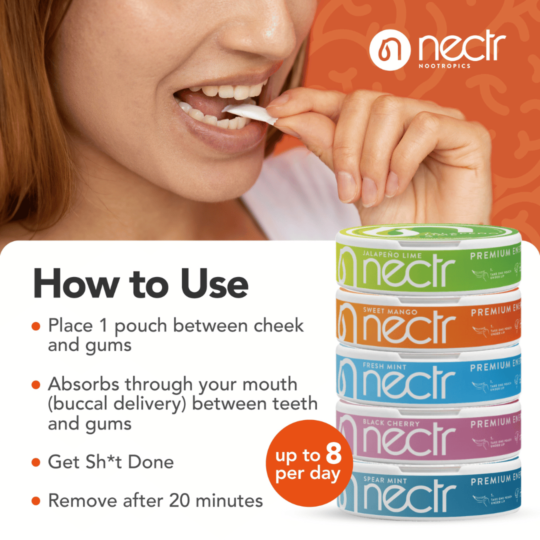 Energy Pouches 50mg Nootropic Energy Pouches by Nectr Energy - View 6